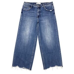 Lovervet Vervet Mesmerizes Wide Leg Jeans Womens Jr 32 15 Crop Raw Hem Mid Rise